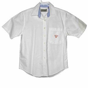Thomas Bros Texas Longhorns Shirt Men’s Small White Short Sleeve Button Up
